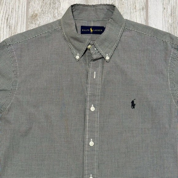 Ralph Lauren Men Classic Fit Gingham Cotton Long Sleeves Casual Shirt Size Large - Picture 7 of 14